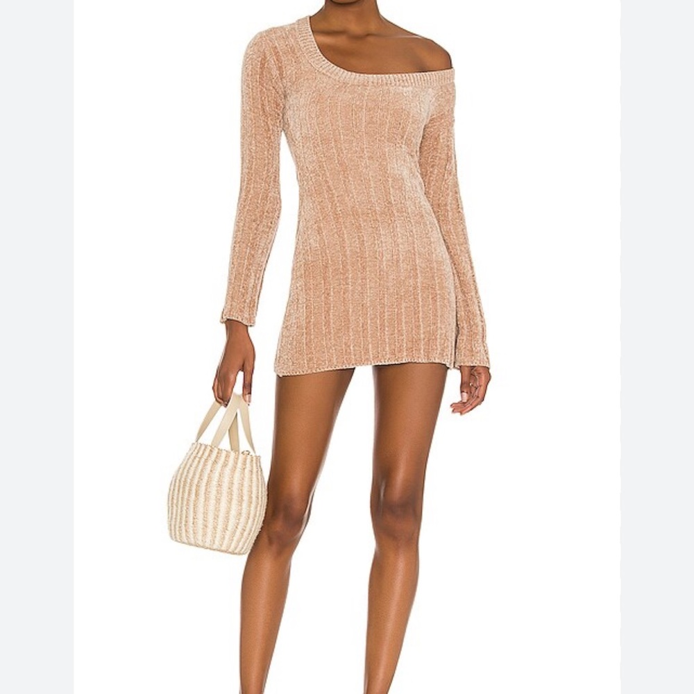 Majorelle Britta Chenille Long Sleeve Bodycon Stretch Mini Sweater Dress size S